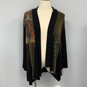 AHNI Waterfall Kimono Topper 3 (Plus Size) Asian Inspired Lagenlook Art To Wear